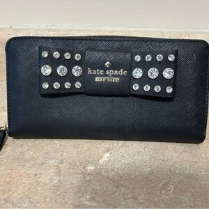 Kate Spade Black Wallet with Sparkling Accents